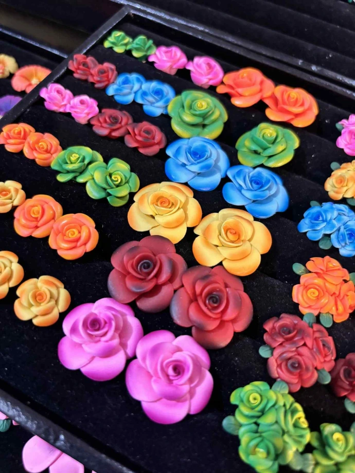 Assorted Clay Earrings - Rose Lachi Gawang Pinoy