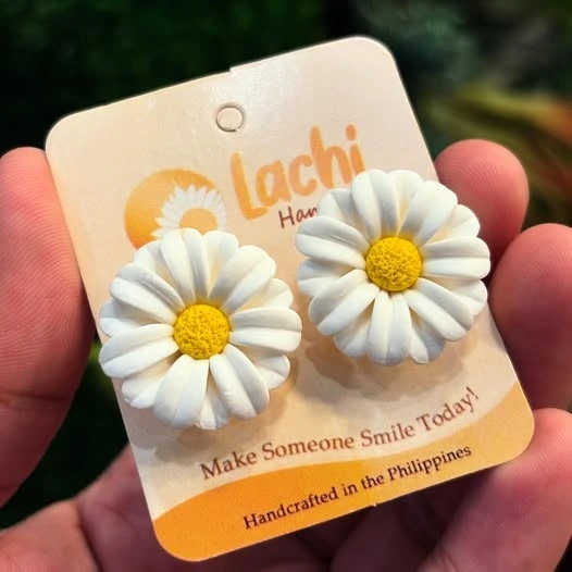 Daisy Clay Earrings - Lachi Gawang Pinoy
