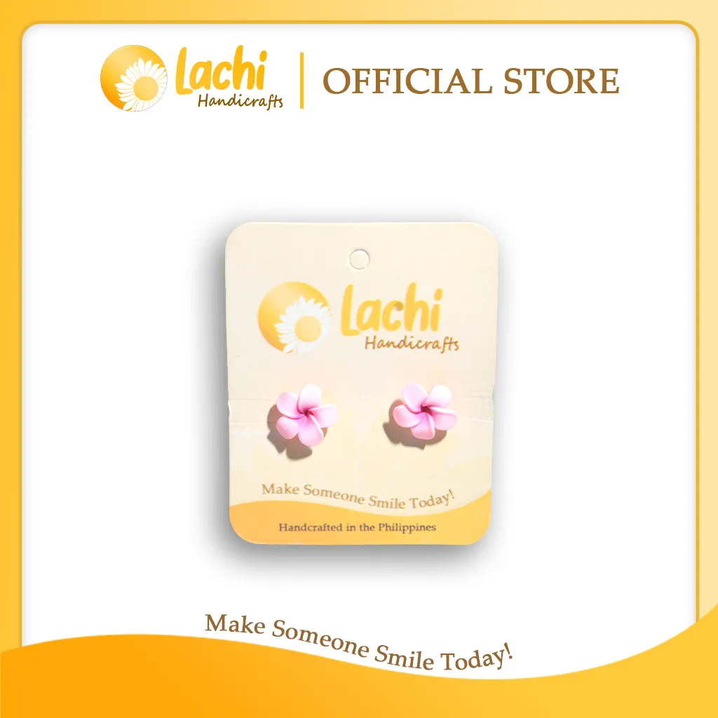 [PL-PK-ERSS] Lachi - Pink Plumeria Earring Stud (S)