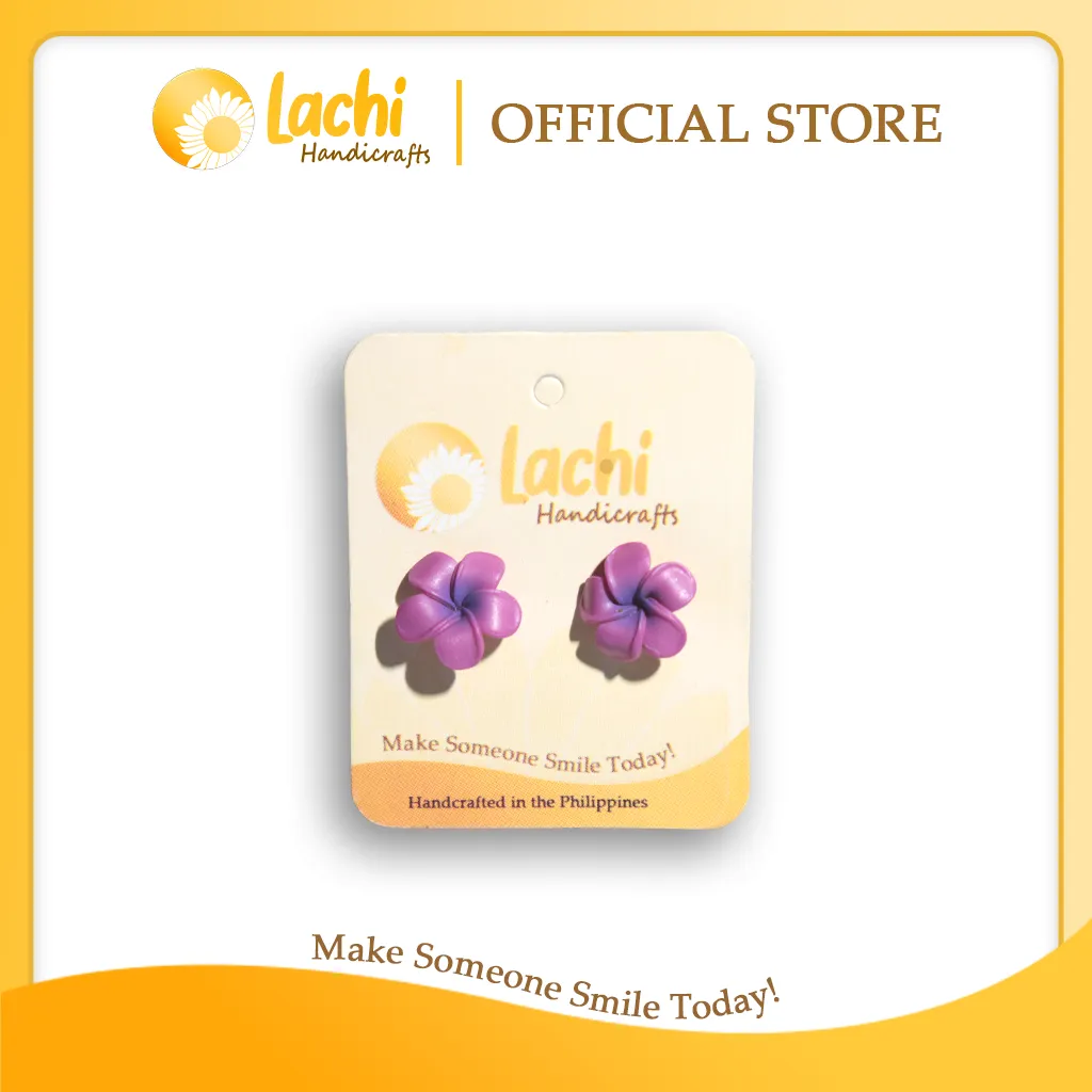 Lachi - Purple Plumeria Earring Stud (S)