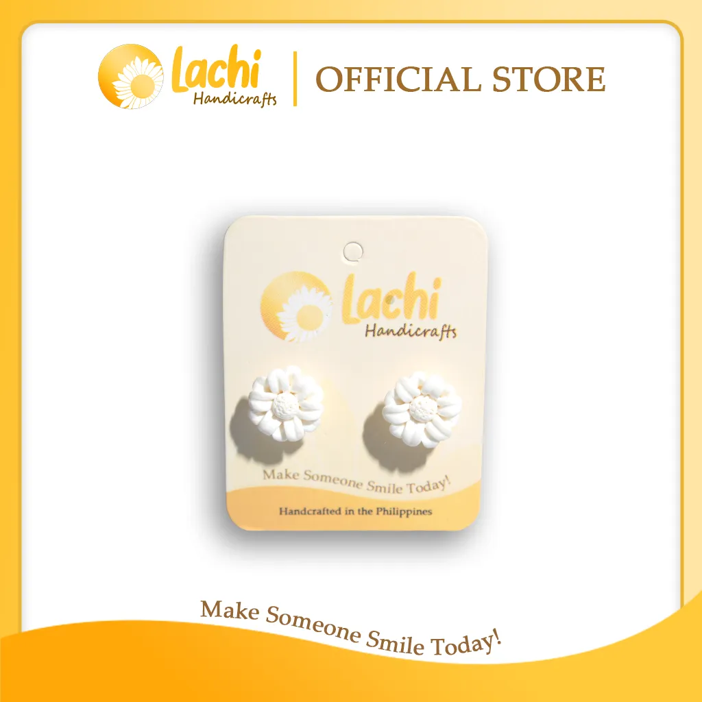 [DS-WH-ERSS] Lachi - White Daisy Earring Stud (S)