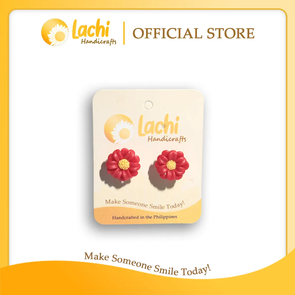 [DS-RDYW-ERSS] Lachi - Red/Yellow Daisy Earring Stud (S)
