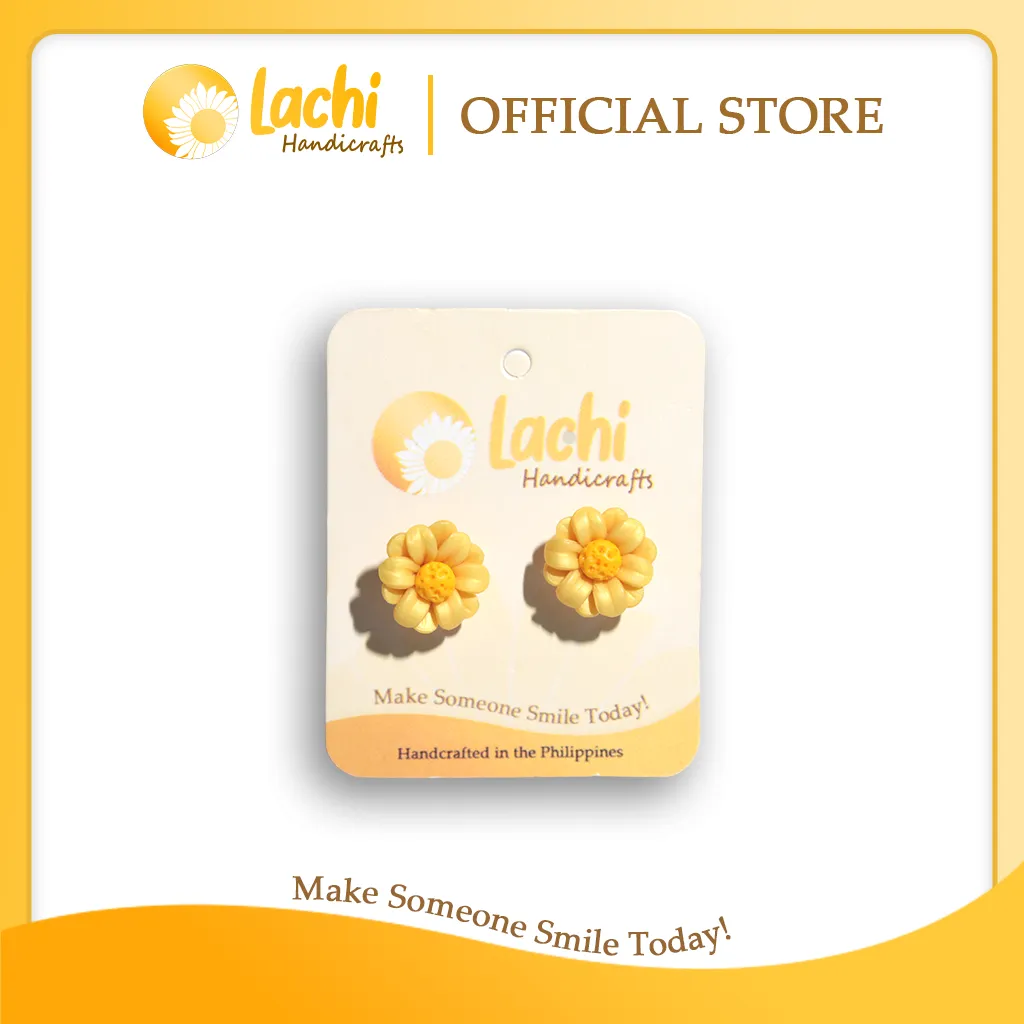 [DS-YWOR-ERSS] Lachi - Yellow/Orange Daisy Earring Stud (S)
