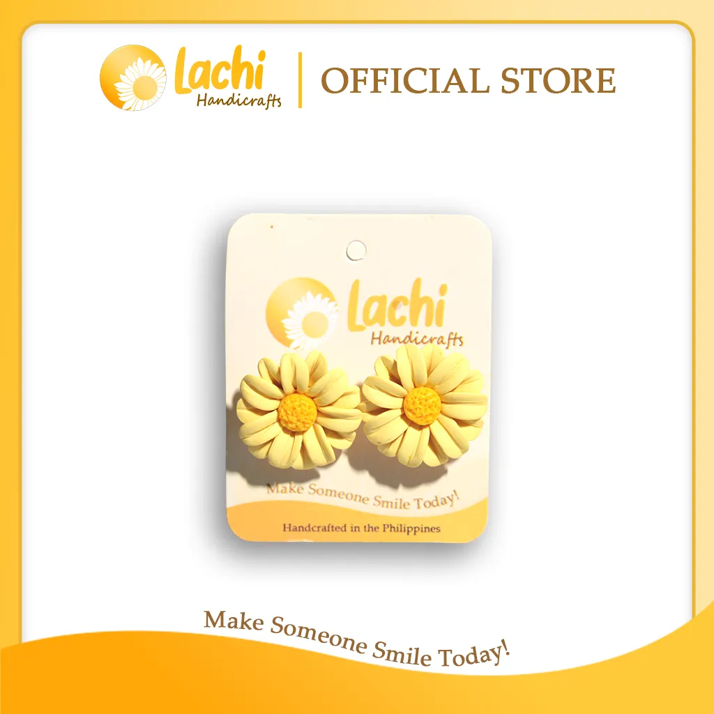 [DS-YWOR-ERSL] Lachi - Yellow/Orange Daisy Earring Stud (L)