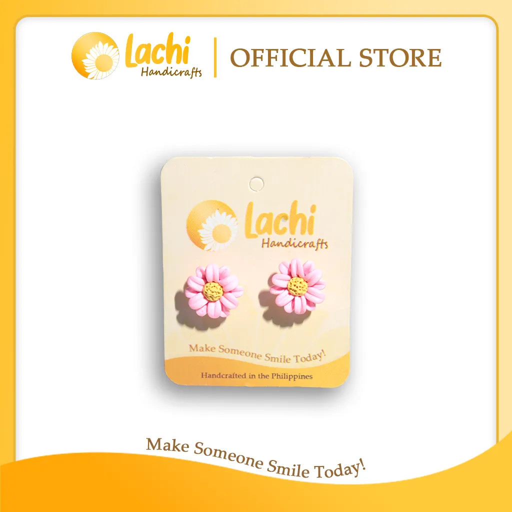 [DS-PKYW-ERSS] Lachi - Pink/Yellow Daisy Earring Stud (S)