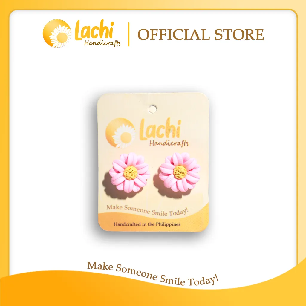 [DS-PKYW-ERSM] Lachi - Pink/Yellow Daisy Earring Stud (M)