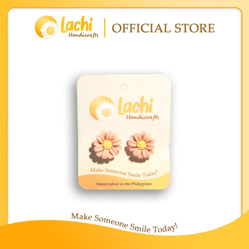 [DS-PCYW-ERSS] Lachi - Peach/Yellow Daisy Earring Stud (S)