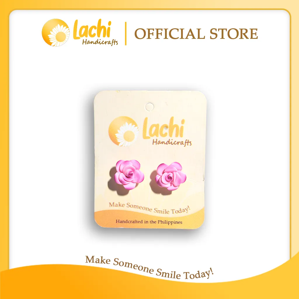 [RS-PK-ERSS] Lachi - Pink Rose Earring Stud (S)