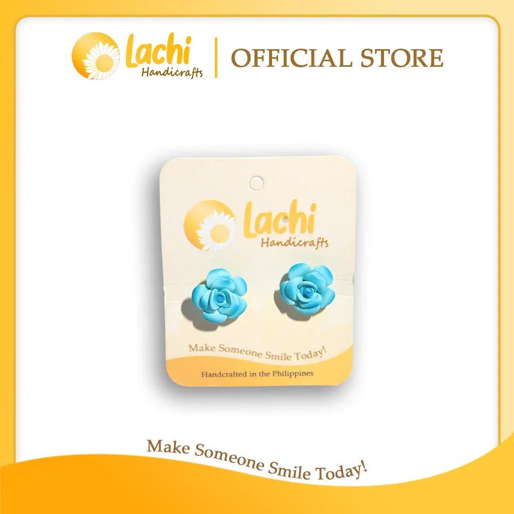 [RS-BL-ERSS] Lachi - Blue Rose Earring Stud (S)