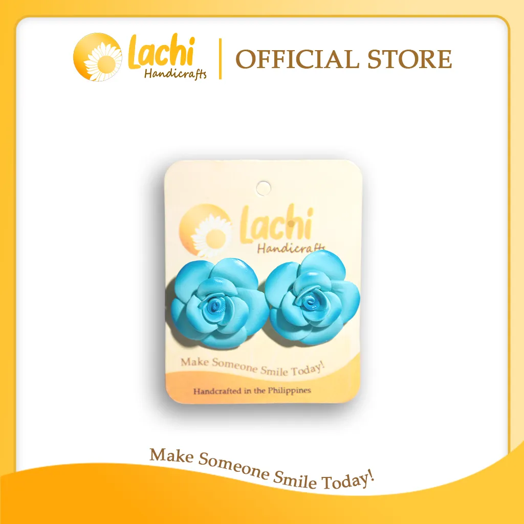 [RS-BL-ERSL] Lachi - Blue Rose Earring Stud (L)