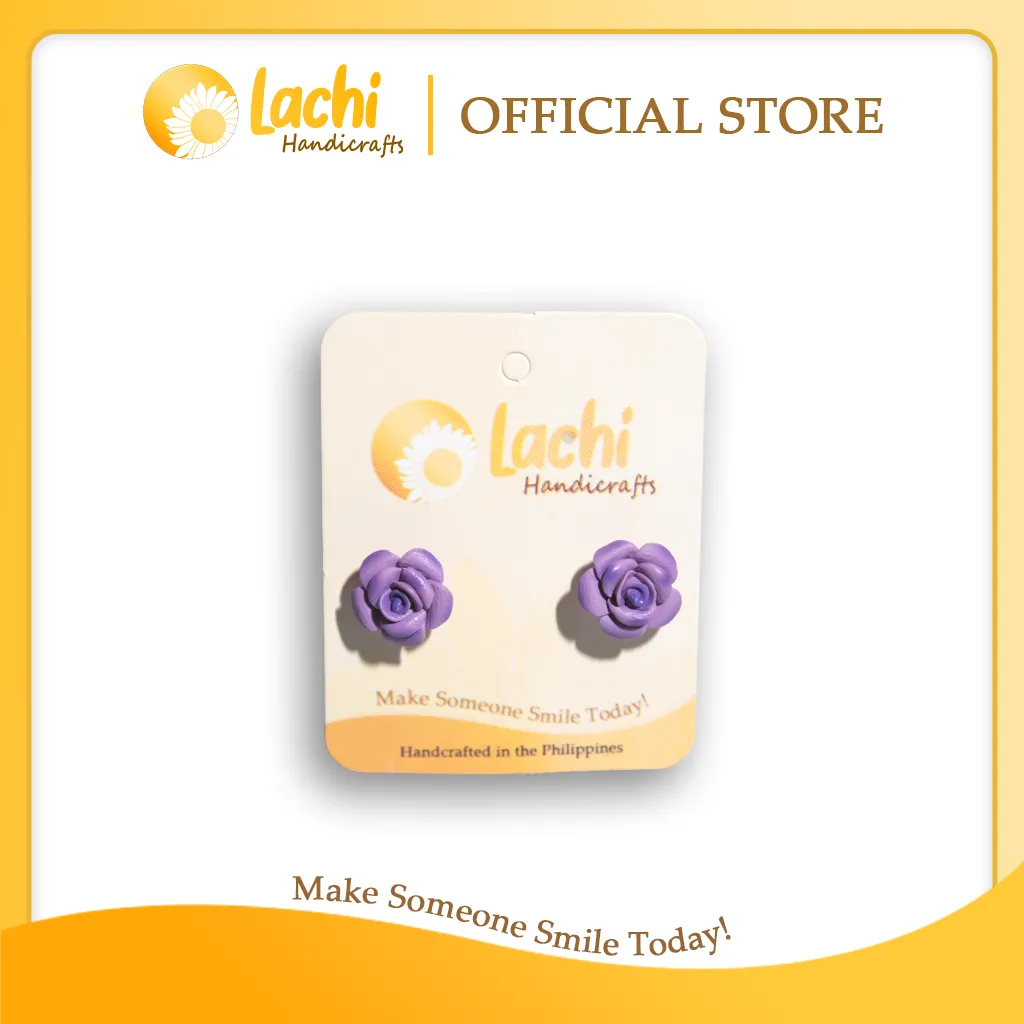 [RS-PR-ERSS] Lachi - Purple Rose Earring Stud (S)