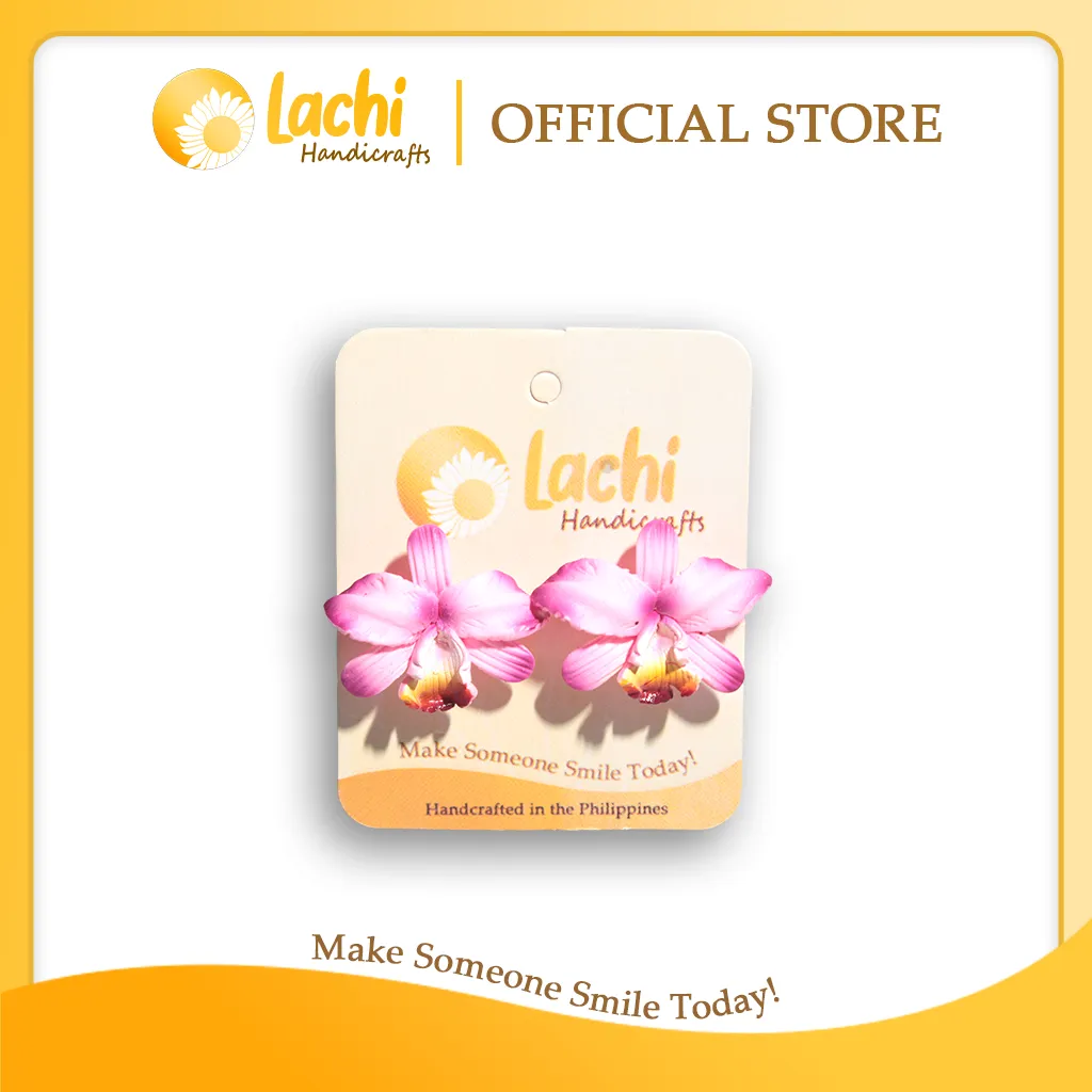 Lachi - Pink Orchid Earring Stud (XL)