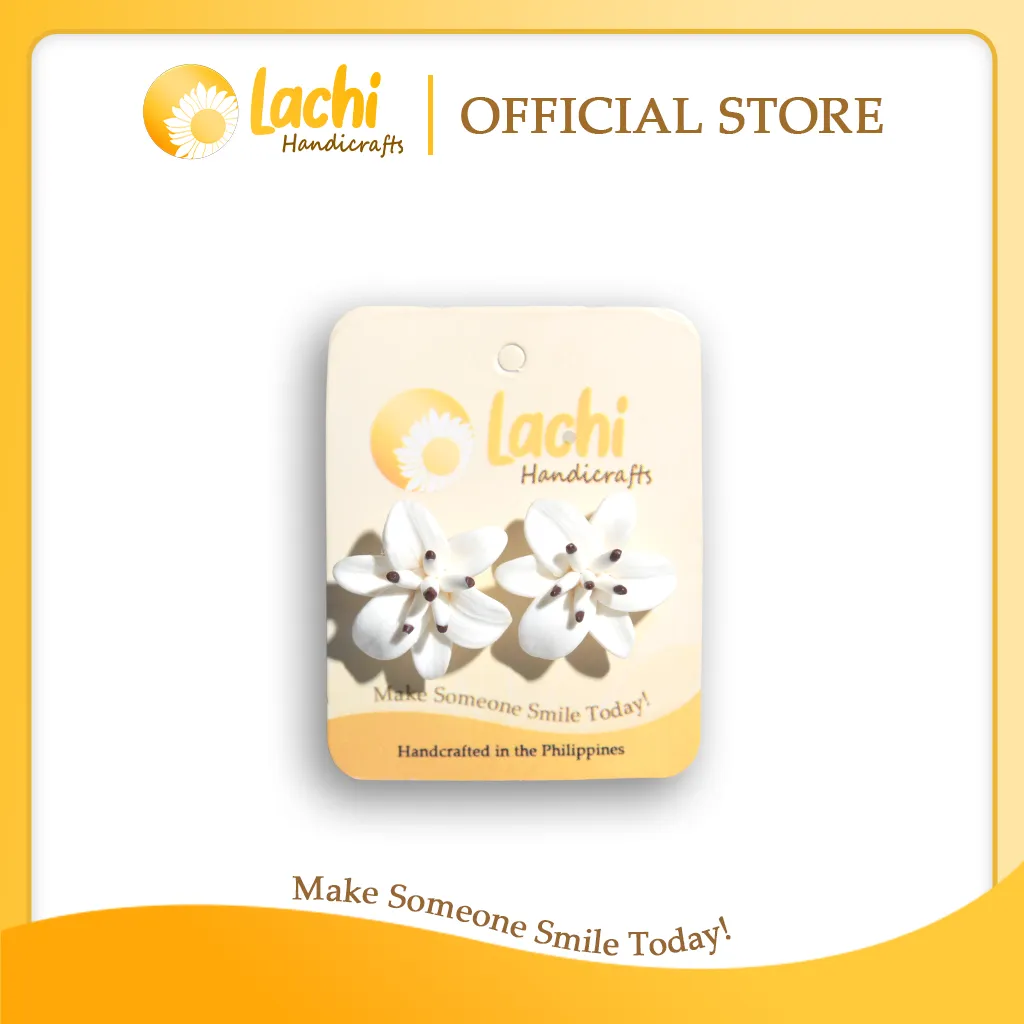 Lachi - White Lily Earring Stud (XL)