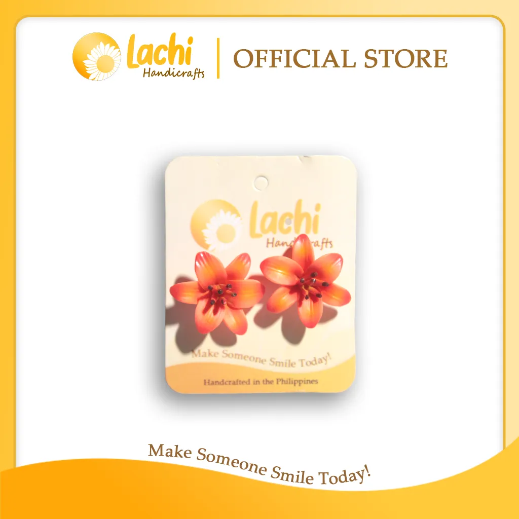 Lachi - Orange Lily Earring Stud (XL)