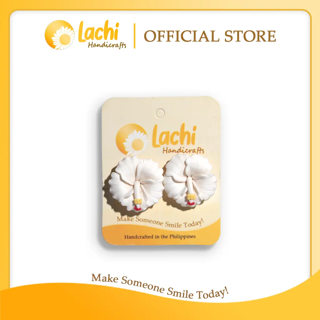 Lachi - White Hibiscus Earring (L)
