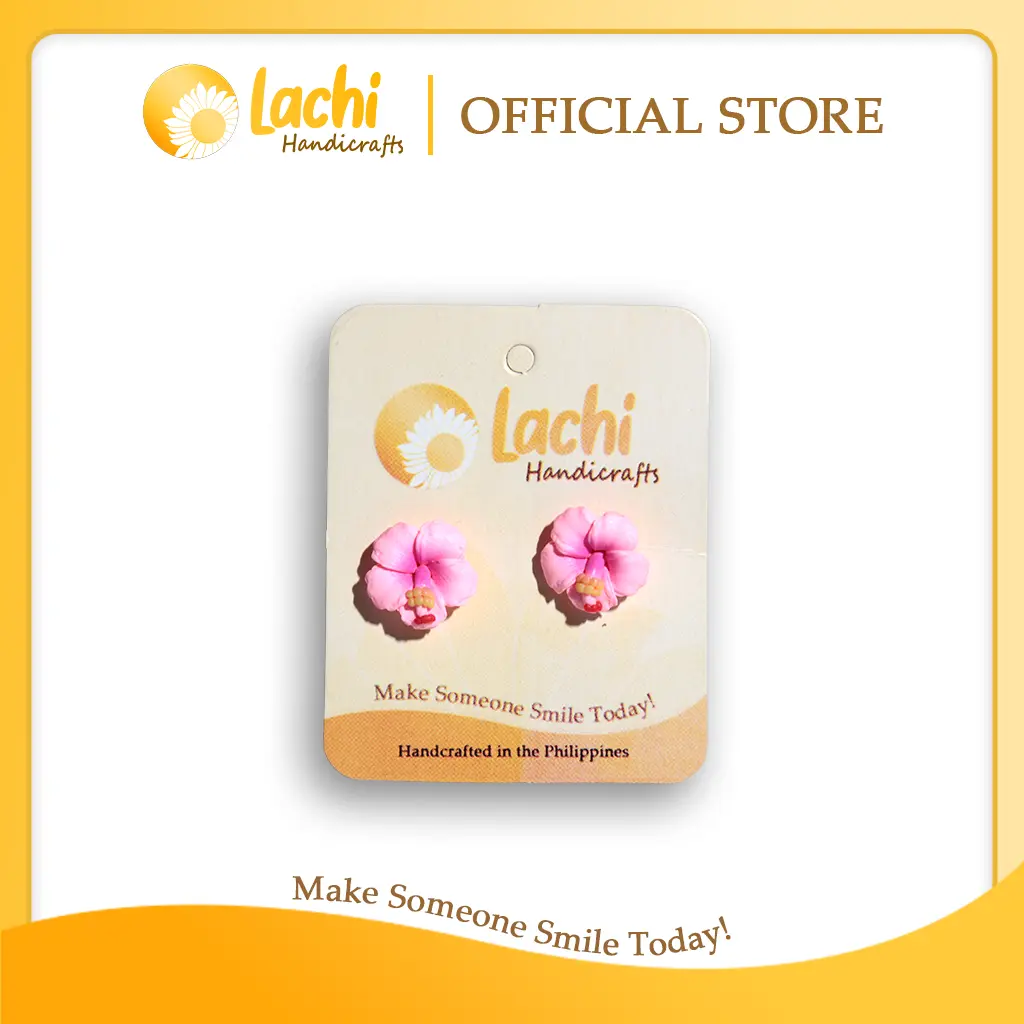 Lachi - Pink Hibiscus Earring (S) 