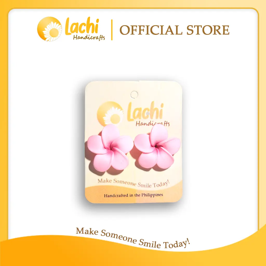 Lachi - Pink Plumeria Earring (L)