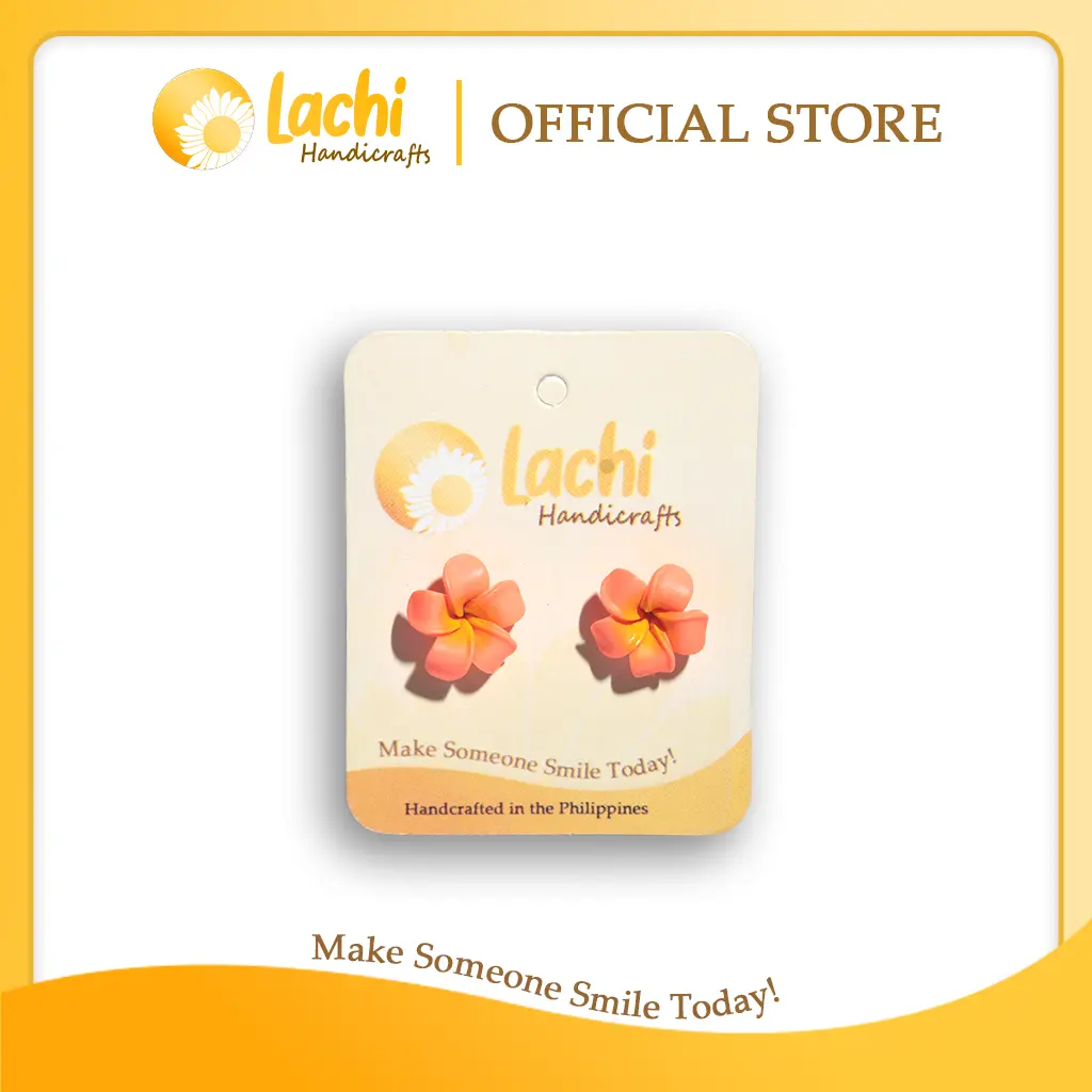 Lachi - Orange/Yellow Plumeria Earring (M)