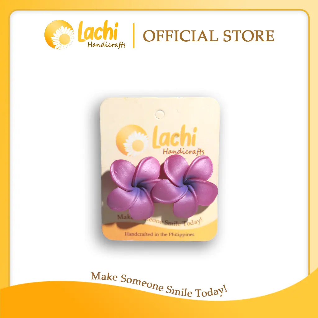 Lachi - Purple Plumeria Earring (XL)