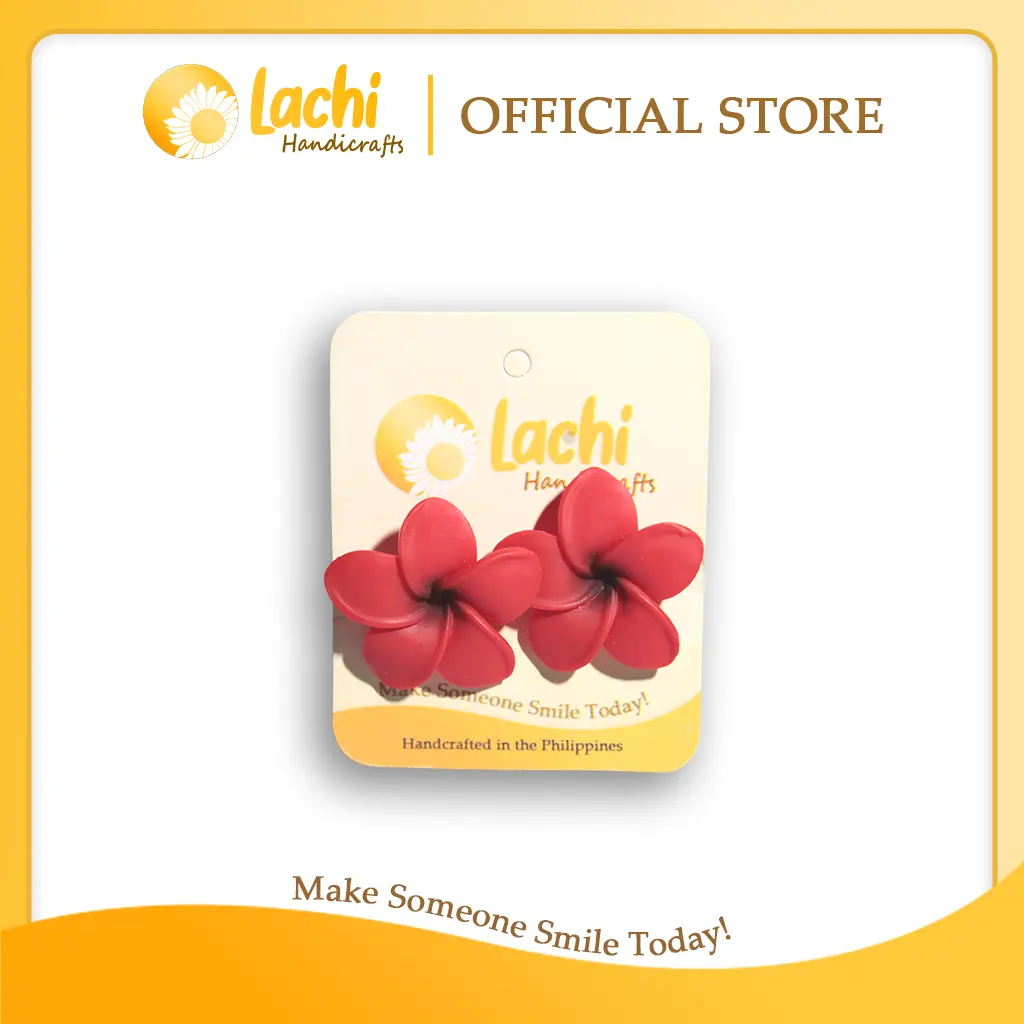 Lachi - Red Plumeria Earring (XL)