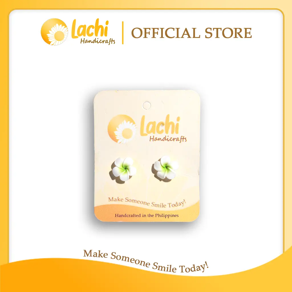 Lachi - White/Green Plumeria Earring (S)