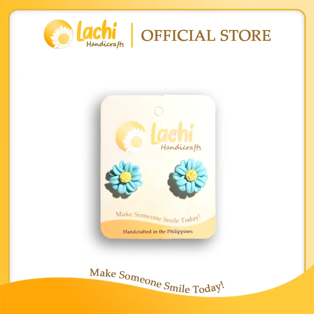 Lachi - Blue/Yellow Daisy Earring (S)