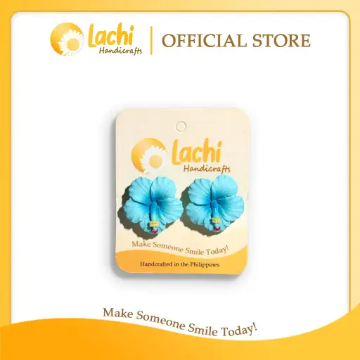 [HB-BL-ERSL] Lachi - Blue Hibiscus Earring (L)