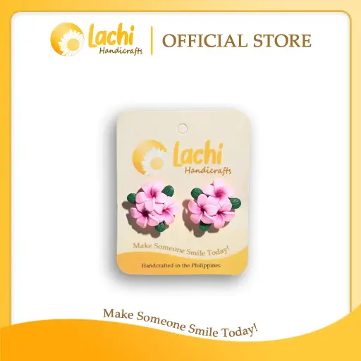 [PL-PK-ERSBQ] Lachi - Pink Plumeria Earring (BQ)