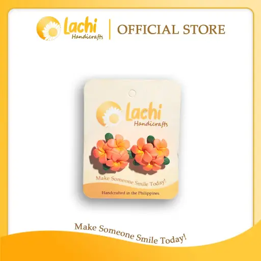 [PL-ORYW-ERSBQ] Lachi - Orange/Yellow Plumeria Earring (BQ)