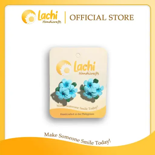 [PL-BL-ERSBQ] Lachi - Blue Plumeria Earring (BQ)