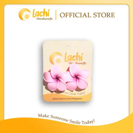 [PL-PK-ERSXL] Lachi - Pink Plumeria Earring (XL)