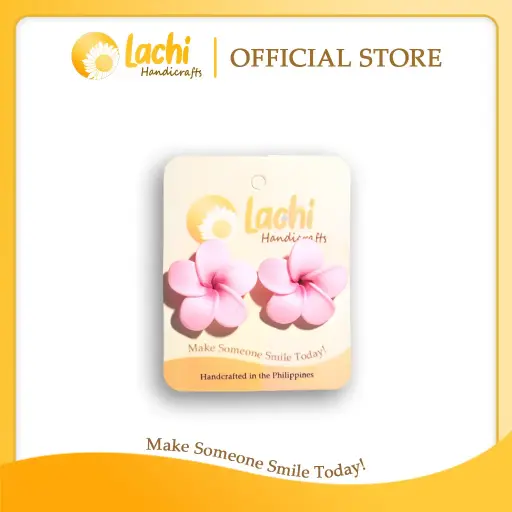 [PL-PK-ERSL] Lachi - Pink Plumeria Earring (L)