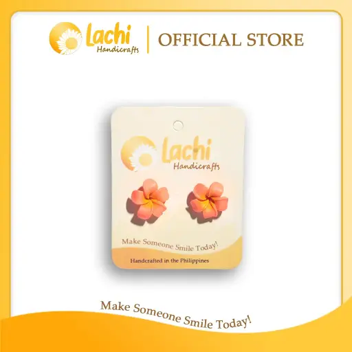 [PL-ORYW-ERSM] Lachi - Orange/Yellow Plumeria Earring (M)
