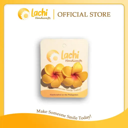 [PL-YWOR-ERSXL] Lachi - Yellow/Orange Plumeria Earring (XL)