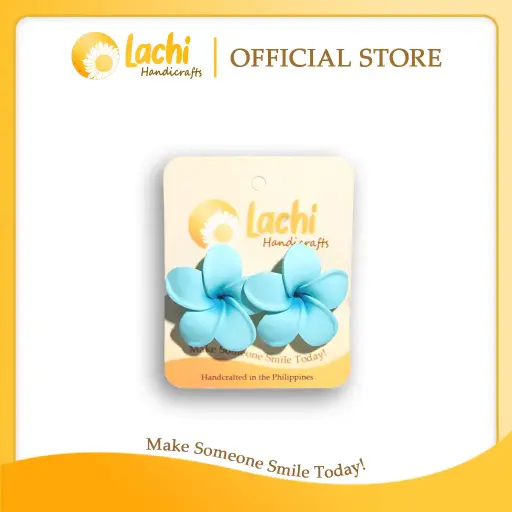 [PL-BL-ERSXL] Lachi - Blue Plumeria Earring (XL)
