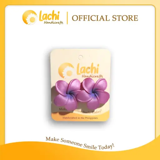 [PL-PR-ERSXL] Lachi - Purple Plumeria Earring (XL)