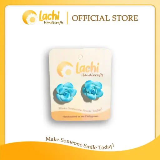 [RS-BL-ERSM] Lachi - Blue Rose Earring (M)