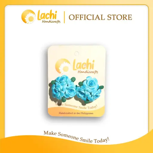 [RS-BL-ERSBQ] Lachi - Blue Rose Earring (BQ)