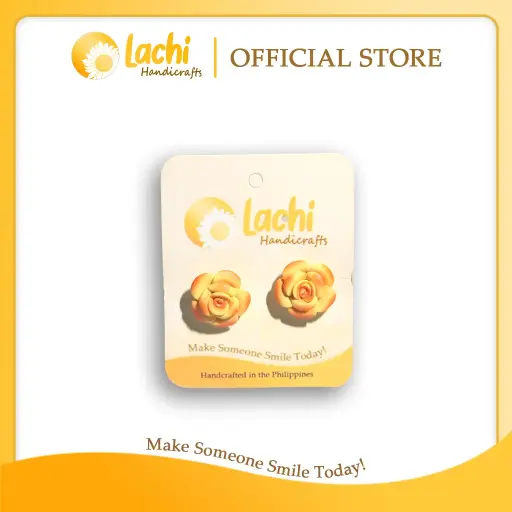 [RS-YWOR-ERSM] Lachi - Yellow/Orange Rose Earring (M)