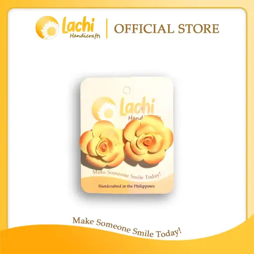 [RS-YWOR-ERSL] Lachi - Yellow/Orange Rose Earring (L)