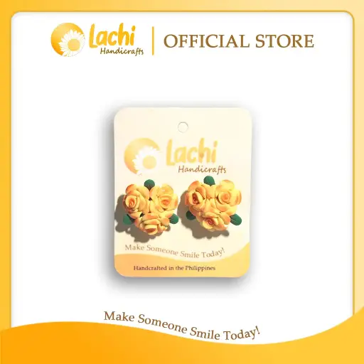 [RS-YWOR-ERSBQ] Lachi - Yellow/Orange Rose Earring (BQ)