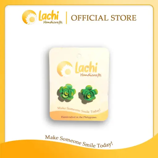 [RS-GRYW-ERSS] Lachi - Green/Yellow Rose Earring (S)