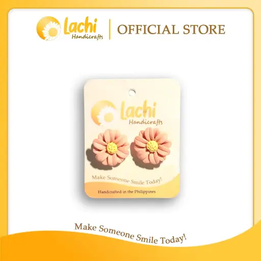 [DS-PCYW-ERSM] Lachi - Peach/Yellow Daisy Earring (M)