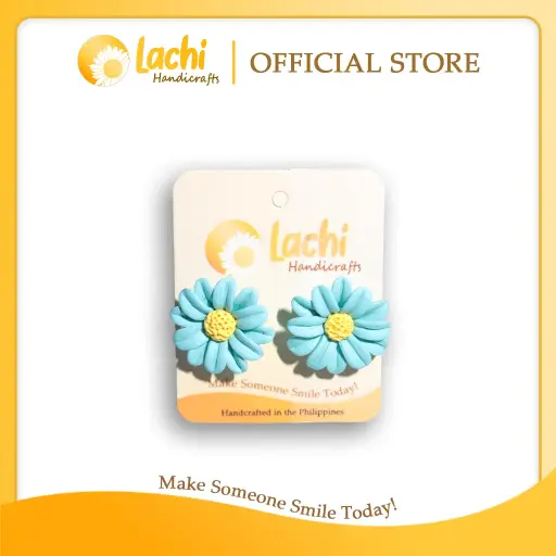 [DS-BLYW-ERSL] Lachi - Blue/Yellow Daisy Earring (L)