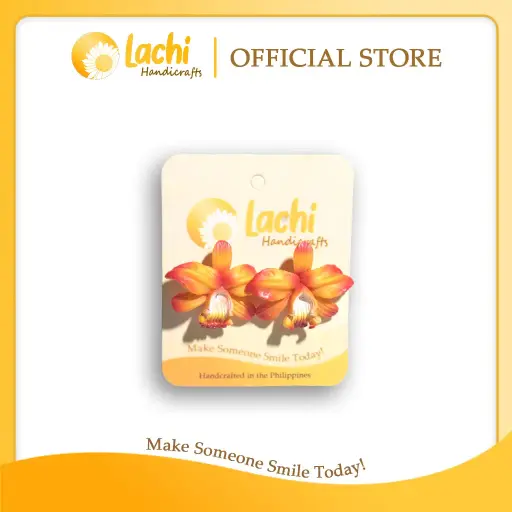 [OR-YWRD-ERSXL] Lachi - Yellow/Red Orchid Earring (XL)